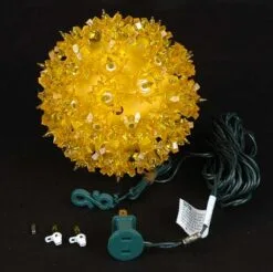 Yellow 50 Light Mini Starlight Sphere 6" -Holiday Lights Sales 0002244 yellow 50 light mini starlight sphere 6