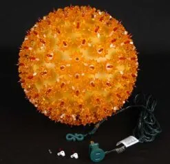 Amber/Orange 150 Light Starlight Sphere 10" 12 Amber/Orange 150 Light Starlight Sphere 10" -Holiday Lights Sales 0002248 amberorange 150 light starlight sphere 10