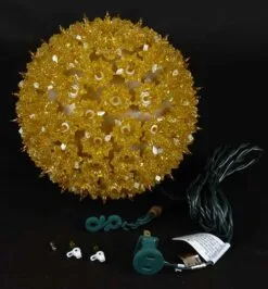 Gold 100 Light Starlight Sphere 7.5" -Holiday Lights Sales 0003436 gold 100 light starlight sphere 75