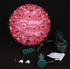 Pink 50 Light Mini Starlight Sphere 6" -Holiday Lights Sales 0003457 pink 50 light mini starlight sphere 6