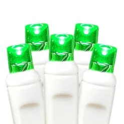 50 LED Battery Operated Lights Green On White Wire -Holiday Lights Sales 0006538 50 led battery operated lights green on white wire
