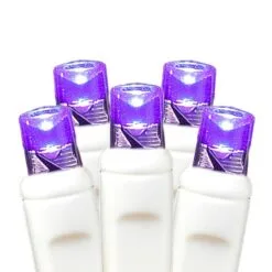 50 LED Battery Operated Lights Purple On White Wire -Holiday Lights Sales 0006549 50 led battery operated lights purple on white wire