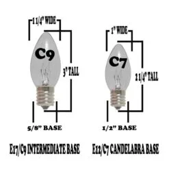 Pure White Smooth Glass C9 LED Bulbs - 25pk -Holiday Lights Sales 0006652 pure white smooth glass c9 led bulbs 25pk