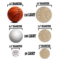 50 Yellow LED 6" Sphere -Holiday Lights Sales 0007351 50 yellow led 6 sphere