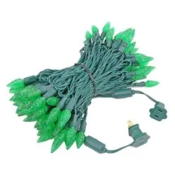 Green 100 LED C6 Strawberry Mini Lights Commercial Grade Green Wire -Holiday Lights Sales 0007623 green 100 led c6 strawberry mini lights commercial grade green wire