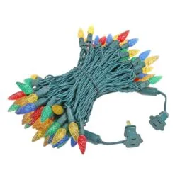 Multi 100 LED C6 Strawberry Mini Lights Commercial Grade Green Wire -Holiday Lights Sales 0007628 multi 100 led c6 strawberry mini lights commercial grade green wire