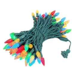 Multi 100 LED C6 Strawberry Mini Lights Commercial Grade Green Wire -Holiday Lights Sales 0007629 multi 100 led c6 strawberry mini lights commercial grade green wire