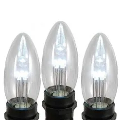 Pure White Smooth Glass C9 LED Bulbs - 25pk -Holiday Lights Sales 0008763 pure white smooth glass c9 led bulbs 25pk