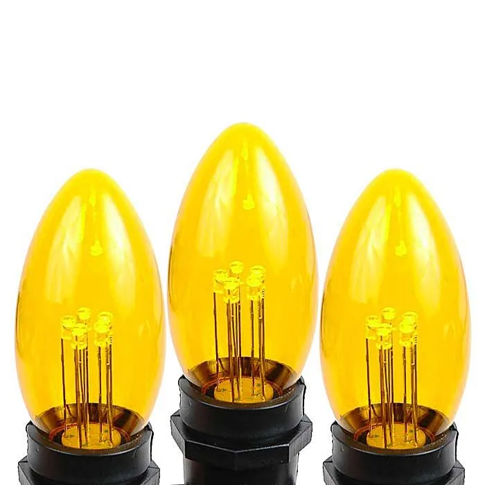Yellow Smooth Glass C9 LED Bulbs - 25pk 2 Yellow Smooth Glass C9 LED Bulbs - 25pk - Image 2