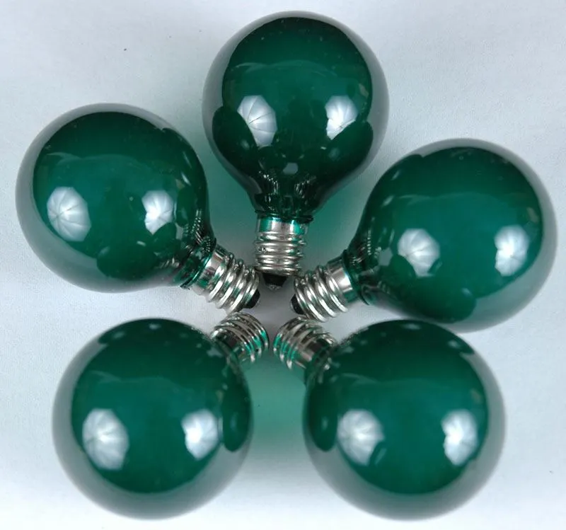 100 G40 Globe String Light Set With Green Bulbs On Black Wire 8 100 G40 Globe String Light Set With Green Bulbs On Black Wire - Image 8