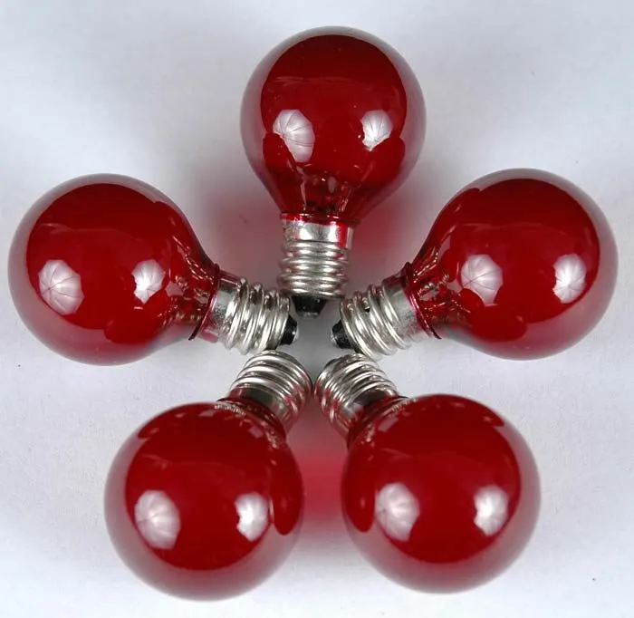 100 G30 Globe String Light Set With Red Satin Bulbs On White Wire 9 100 G30 Globe String Light Set With Red Satin Bulbs On White Wire - Image 9