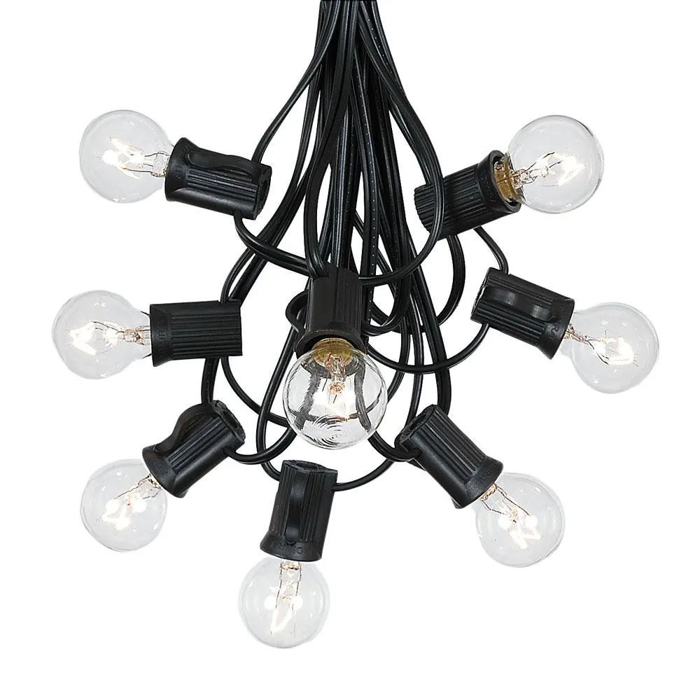 100 G30 Globe String Light Set With Clear Bulbs On Black Wire 7 100 G30 Globe String Light Set With Clear Bulbs On Black Wire - Image 7