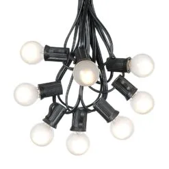 100 G30 Globe String Light Set With Frosted White Bulbs On Black Wire 15 100 G30 Globe String Light Set With Frosted White Bulbs On Black Wire -Holiday Lights Sales 0009999 100 g30 globe string light set with frosted white bulbs on black wire