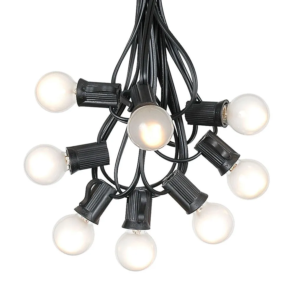 100 G30 Globe String Light Set With Frosted White Bulbs On Black Wire 8 100 G30 Globe String Light Set With Frosted White Bulbs On Black Wire - Image 8