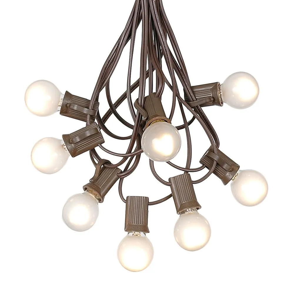 100 G30 Globe String Light Set With Frosted White Bulbs On Brown Wire 7 100 G30 Globe String Light Set With Frosted White Bulbs On Brown Wire - Image 7