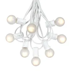 100 G30 Globe String Light Set With Frosted White Bulbs On White Wire 14 100 G30 Globe String Light Set With Frosted White Bulbs On White Wire -Holiday Lights Sales 0010028 100 g30 globe string light set with frosted white bulbs on white wire