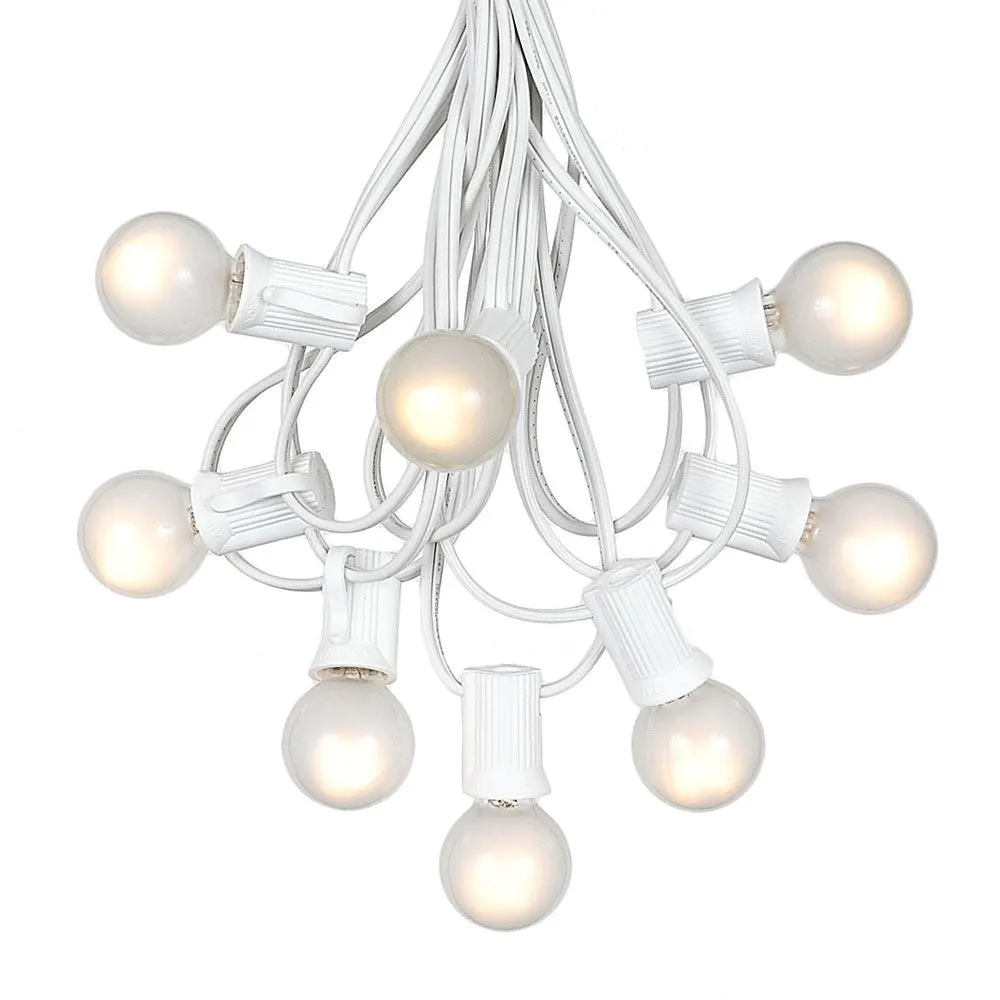 100 G30 Globe String Light Set With Frosted White Bulbs On White Wire 7 100 G30 Globe String Light Set With Frosted White Bulbs On White Wire - Image 7