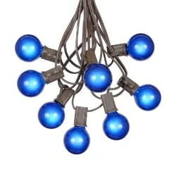 100 G40 Globe String Light Set With Blue Bulbs On Brown Wire 15 100 G40 Globe String Light Set With Blue Bulbs On Brown Wire -Holiday Lights Sales 0010053 100 g40 globe string light set with blue bulbs on brown wire