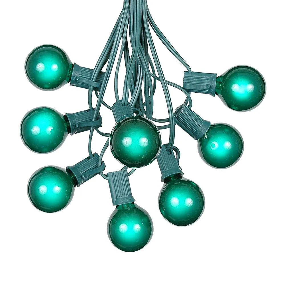 100 G40 Globe String Light Set With Green Bulbs On Green Wire 8 100 G40 Globe String Light Set With Green Bulbs On Green Wire - Image 8