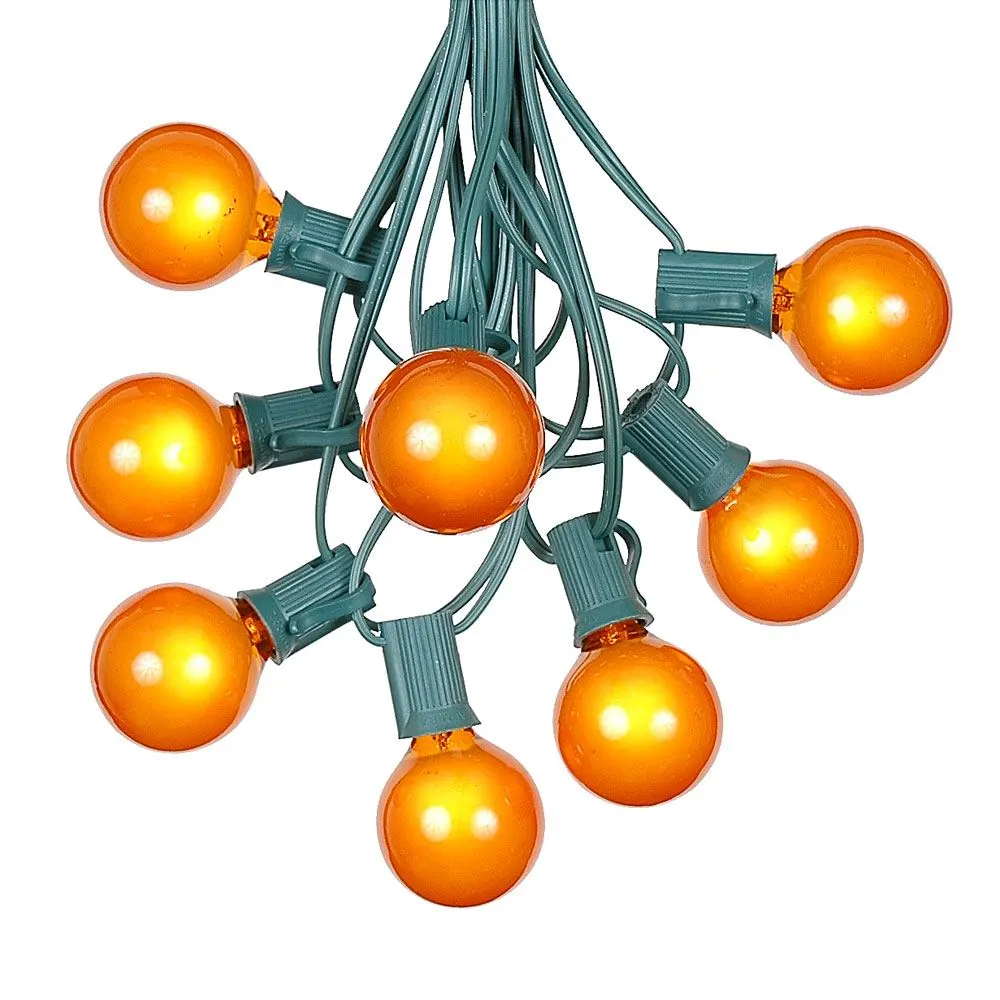 100 G40 Globe String Light Set With Orange Bulbs On Green Wire 8 100 G40 Globe String Light Set With Orange Bulbs On Green Wire - Image 8