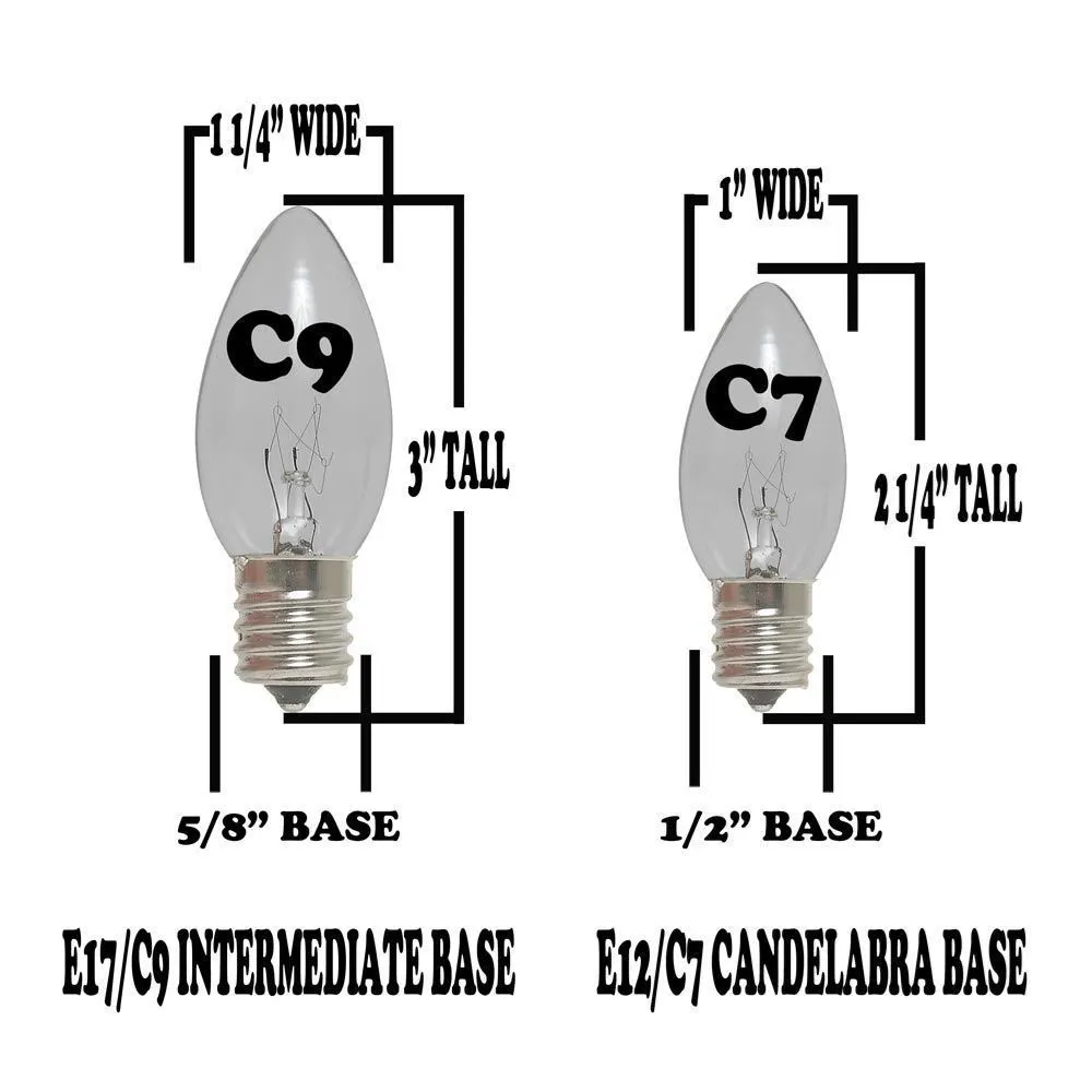 100 C9 Ceramic Christmas Light Set - Pink - Black Wire 7 100 C9 Ceramic Christmas Light Set - Pink - Black Wire - Image 7