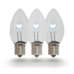 C7 - Pure White - Glass LED Replacement Bulbs - 25 Pack -Holiday Lights Sales 0011099 c7 pure white glass led replacement bulbs 25 pack