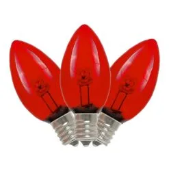 C7 - Red - Glass LED Replacement Bulbs - 25 Pack -Holiday Lights Sales 0011101 c7 red glass led replacement bulbs 25 pack