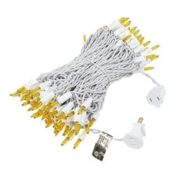 Holiday Lights Sales -Holiday Lights Sales 0012069 yellow christmas mini lights 100 light 50 feet long on white wire