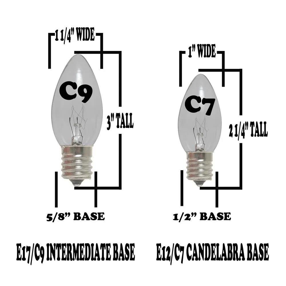 100 C7 String Light Set With White Ceramic Bulbs On Black Wire 6 100 C7 String Light Set With White Ceramic Bulbs On Black Wire - Image 6
