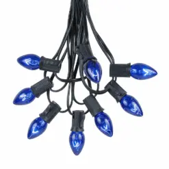 C7 25 Light String Set With Blue Twinkle Bulbs On Black Wire 13 C7 25 Light String Set With Blue Twinkle Bulbs On Black Wire -Holiday Lights Sales 0012742 c7 25 light string set with blue twinkle bulbs on black wire