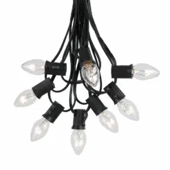 C7 25 Light String Set With Clear Twinkle Bulbs On Black Wire 15 C7 25 Light String Set With Clear Twinkle Bulbs On Black Wire -Holiday Lights Sales 0012748 c7 25 light string set with clear twinkle bulbs on black wire