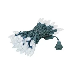 Pure White 70 LED C6 Strawberry Mini Lights Commercial Grade On Green Wire -Holiday Lights Sales 0014178 pure white 70 led c6 strawberry mini lights commercial grade on green wire