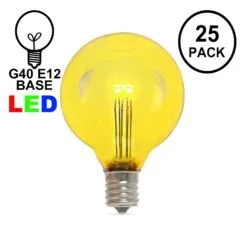 Holiday Lights Sales 23 Yellow - G40 - Glass LED Replacement Bulbs - 25 Pack