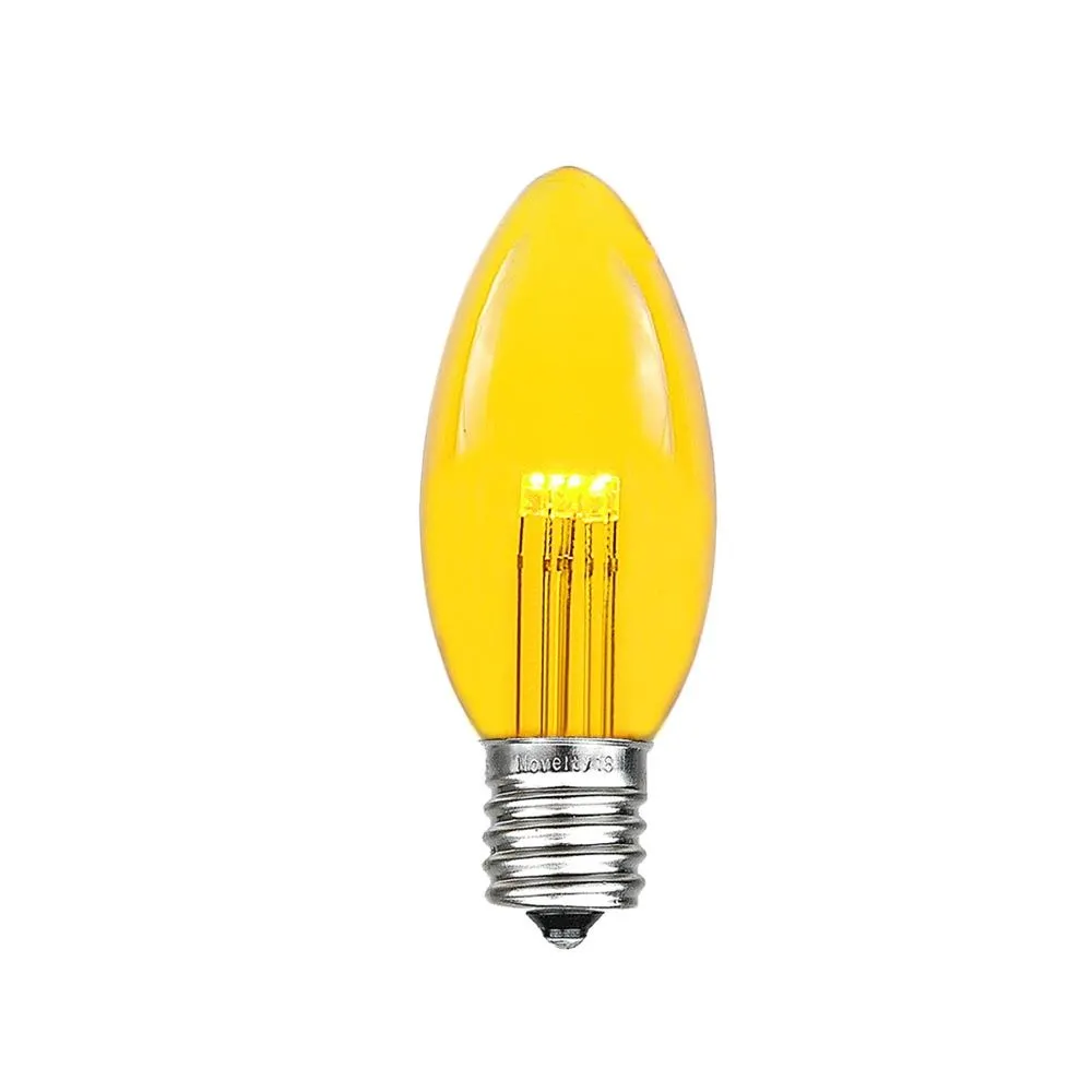 Yellow Smooth Glass C9 LED Bulbs - 25pk 4 Yellow Smooth Glass C9 LED Bulbs - 25pk - Image 4
