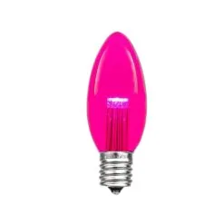 Pink Smooth Glass C9 LED Bulbs - 25pk -Holiday Lights Sales 0014868 pink smooth glass c9 led bulbs 25pk