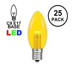Holiday Lights Sales 15 Yellow Smooth Glass C9 LED Bulbs - 25pk