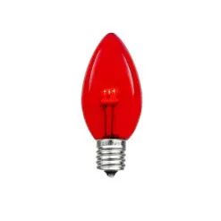 C7 - Red - Glass LED Replacement Bulbs - 25 Pack -Holiday Lights Sales 0014893 c7 red glass led replacement bulbs 25 pack