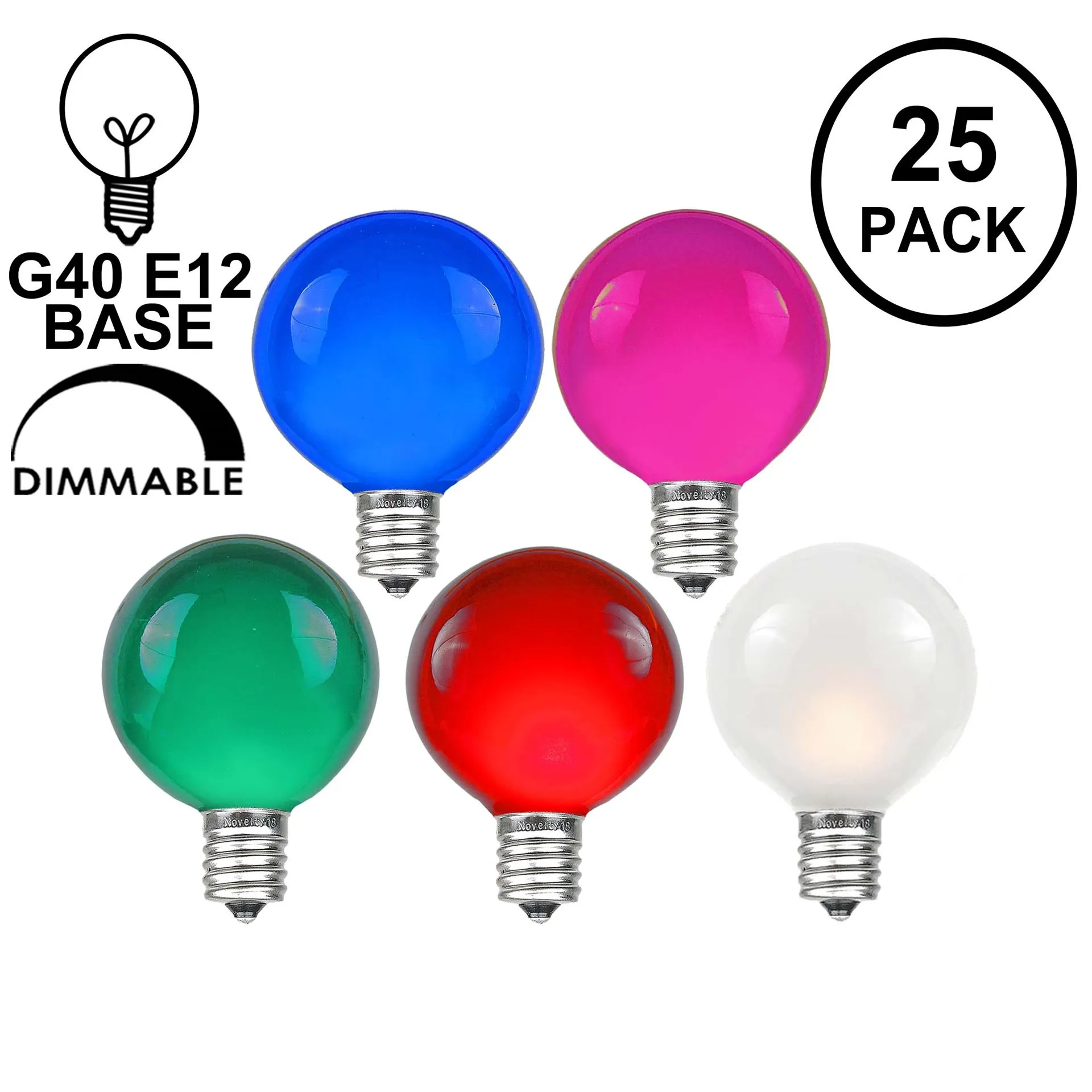 Multi Satin G40 Globe Replacement Bulbs 25 Pack 1 Multi Satin G40 Globe Replacement Bulbs 25 Pack