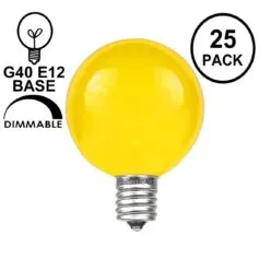 Holiday Lights Sales 19 Yellow Satin G40 Globe Replacement Bulbs 25 Pack