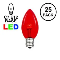 C7 - Red - Glass LED Replacement Bulbs - 25 Pack