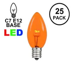 C7 - Orange/Amber - Glass LED Replacement Bulbs - 25 Pack