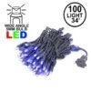 Commercial Grade Wide Angle 100 LED Purple 34' Long Black Wire