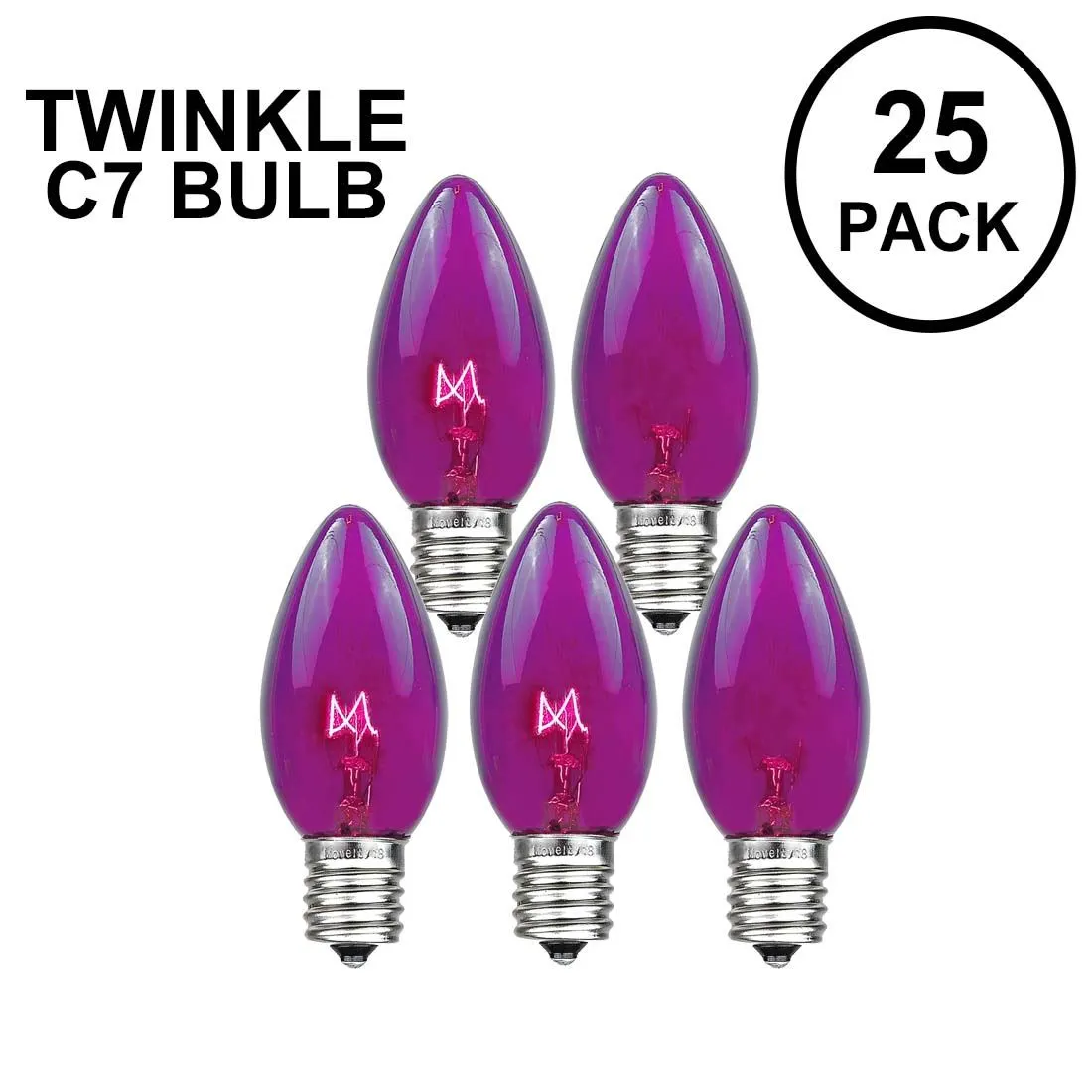 Purple Twinkle C7 7 Watt Bulbs 25 Pack 1 Purple Twinkle C7 7 Watt Bulbs 25 Pack
