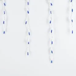 Blue 100 Light Icicle Lights White Wire Medium Drops 10 Blue 100 Light Icicle Lights White Wire Medium Drops -Holiday Lights Sales 0016434 blue 100 light icicle lights white wire medium drops