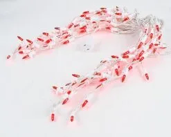 Red 100 Light Icicle Lights White Wire Medium Drops 9 Red 100 Light Icicle Lights White Wire Medium Drops -Holiday Lights Sales 0016443 red 100 light icicle lights white wire medium drops