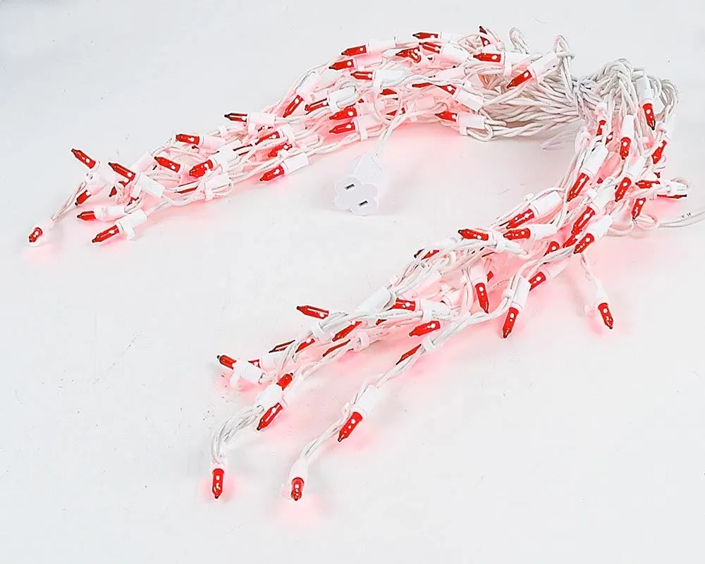 Red 100 Light Icicle Lights White Wire Medium Drops 4 Red 100 Light Icicle Lights White Wire Medium Drops - Image 4