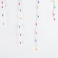 Multi 100 Light Icicle Lights White Wire Medium Drops 10 Multi 100 Light Icicle Lights White Wire Medium Drops -Holiday Lights Sales 0016450 multi 100 light icicle lights white wire medium drops