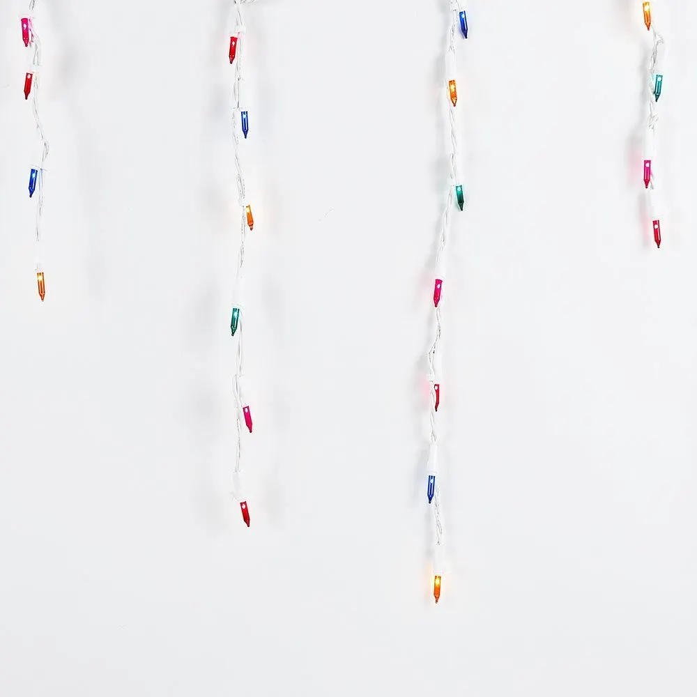 Multi 100 Light Icicle Lights White Wire Medium Drops 5 Multi 100 Light Icicle Lights White Wire Medium Drops - Image 5