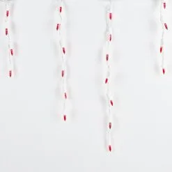 Red 100 Light Icicle Lights White Wire Medium Drops 10 Red 100 Light Icicle Lights White Wire Medium Drops -Holiday Lights Sales 0016451 red 100 light icicle lights white wire medium drops