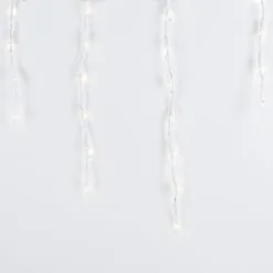 Clear 100 Light Icicle Lights White Wire Medium Drops 10 Clear 100 Light Icicle Lights White Wire Medium Drops -Holiday Lights Sales 0016457 clear 100 light icicle lights white wire medium drops